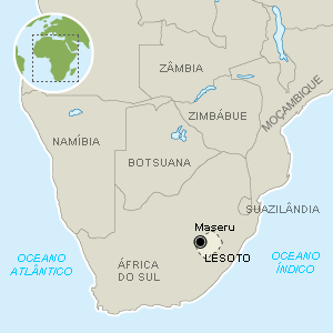 Lesoto, país situado na África - Arte UOL